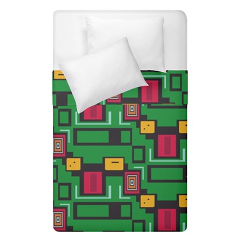 Rectangles on a green background                                                         Duvet Cover (Single Size) from ArtsNow.com