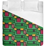 Rectangles on a green background                                                         Duvet Cover (King Size)