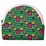 Rectangles on a green background                                                        Horseshoe Style Canvas Pouch