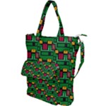 Rectangles on a green background                                                        Shoulder Tote Bag