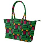 Rectangles on a green background                                                      Canvas Shoulder Bag