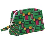 Rectangles on a green background                                                     Wristlet Pouch Bag (Large)