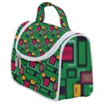 Rectangles on a green background                                                     Satchel Handbag