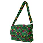Rectangles on a green background                                                    Full Print Messenger Bag (M)