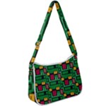 Rectangles on a green background                                                    Zip Up Shoulder Bag