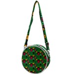 Rectangles on a green background                                                    Crossbody Circle Bag