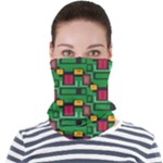 Rectangles on a green background                                                    Face Seamless Bandana (Adult)