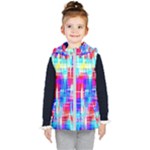 Red blue messy stripes                                                        Kid s Hooded Puffer Vest