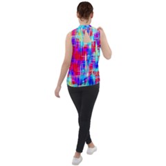Mock Neck Chiffon Sleeveless Top 