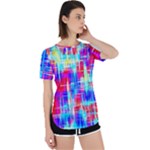 Red blue messy stripes                                                         Perpetual Short Sleeve T-Shirt