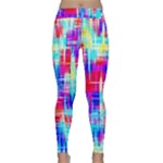 Red blue messy stripes                                                         Yoga Leggings