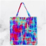 Red blue messy stripes                                                         Grocery Tote Bag