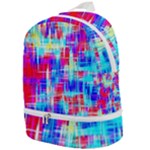 Red blue messy stripes                                                     Zip Bottom Backpack