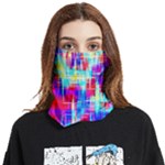 Red blue messy stripes                                                    Face Covering Bandana (Two Sides)
