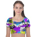 Shaky shapes                                                       Velvet Short Sleeve Crop Top