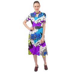 Keyhole Neckline Chiffon Dress 