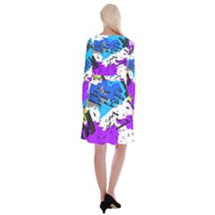 Long Sleeve Velvet Front Wrap Dress 