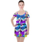Shaky shapes                                                         Ruffle Cut Out Chiffon Playsuit