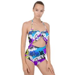 Scallop Top Cut Out Swimsuit 