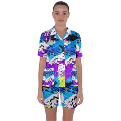 Satin Short Sleeve Pajamas Set 