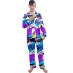 Shaky shapes                                                          Men s Satin Pajamas Long Pants Set
