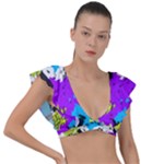 Shaky shapes                                                          Plunge Frill Sleeve Bikini Top