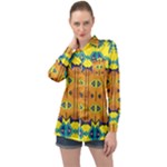 Tribal pattern                                                         Long Sleeve Satin Shirt