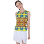 Tribal pattern                                                         Women s Sleeveless Mesh Sports Top