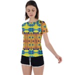 Tribal pattern                                                          Back Circle Cutout Sports Tee