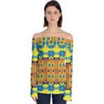 Tribal pattern                                                       Off Shoulder Long Sleeve Top