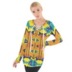 Tribal pattern                                                           Women s Tie Up Tee