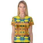 Tribal pattern                                                          V-Neck Sport Mesh Tee