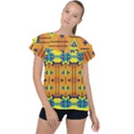Tribal pattern                                                       Ruffle Collar Chiffon Blouse