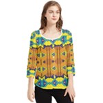 Tribal pattern                                                          Chiffon Quarter Sleeve Blouse