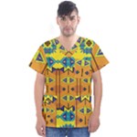 Tribal pattern                                                           Men s V-Neck Scrub Top