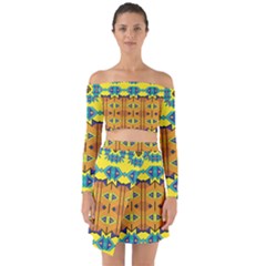 Off Shoulder Top with Skirt Set 