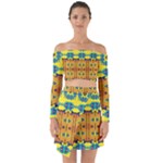 Tribal pattern                                                             Off Shoulder Top with Skirt Set