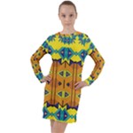 Tribal pattern                                                            Long Sleeve Hoodie Dress