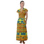 Tribal pattern                                                            Flutter Sleeve Maxi Dress
