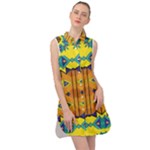 Tribal pattern                                                             Sleeveless Shirt Dress