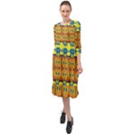 Tribal pattern                                                             Ruffle End Midi Chiffon Dress