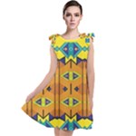 Tribal pattern                                                            Tie Up Tunic Dress