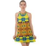 Tribal pattern                                                             Halter Tie Back Chiffon Dress