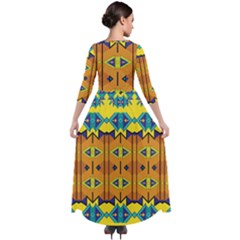 Quarter Sleeve Maxi Velour Dress 