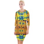 Tribal pattern                                                            Quarter Sleeve Hood Bodycon Dress