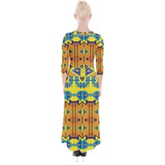 Quarter Sleeve Wrap Maxi Dress 
