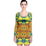 Tribal pattern                                                          Long Sleeve Velvet Bodycon Dress