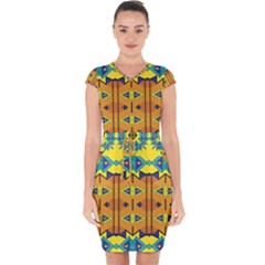 Capsleeve Drawstring Dress  