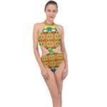 Tribal pattern                                                         Halter Side Cut Swimsuit