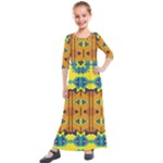 Tribal pattern                                                         Kids  Quarter Sleeve Maxi Dress